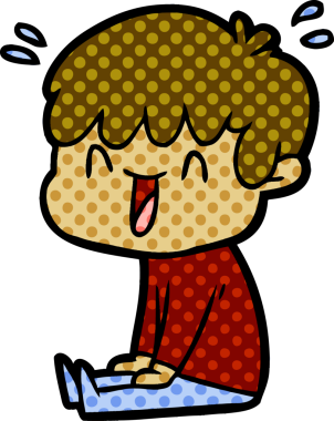 Bir insan tarafından çizilmiş gülen çocuk.