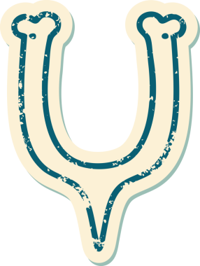 Bir insan tarafından çizilmiş bir dilek kemiğinin sembolik dövmeli görüntüsü