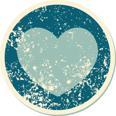 Bir insan tarafından çizilmiş bir kalbin sembolik dövmesi.