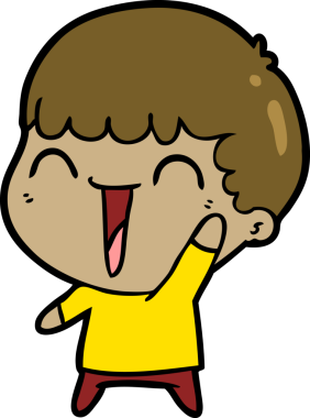 Bir insan tarafından çizilmiş mutlu bir adam.