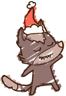 Bir insan tarafından çizilen Noel Köpeği Tebeşiri