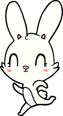 Bir insan tarafından çizilmiş şirin çizgi film tavşanı.