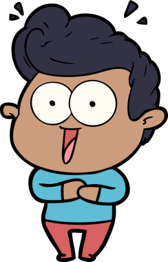 Bir insan tarafından çizilmiş heyecanlı bir çizgi film.