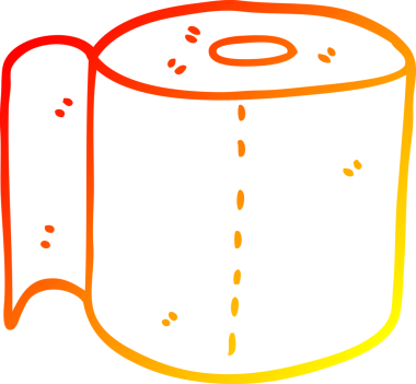 Bir insan tarafından çizilmiş bir tuvalet kağıdının sıcak çizgi çizimi