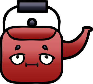 Bir insan tarafından çizilmiş gölgeli bir çaydanlık karikatürü