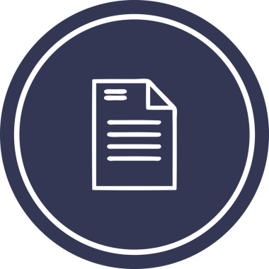 bir insan tarafından çizilmiş resmi belge dairesel simgesi