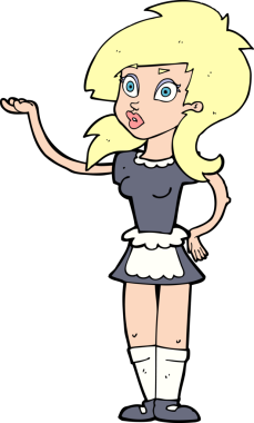 Bir insan tarafından çizilmiş güzel bir garson kız.