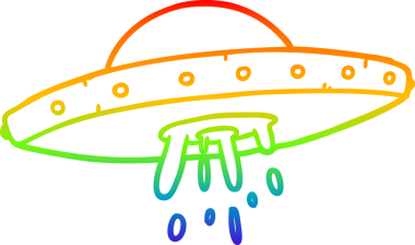 Bir insan tarafından çizilmiş uçan bir UFO çizimi