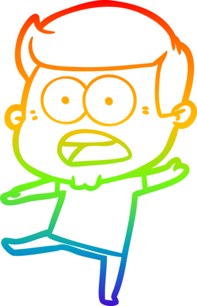gökkuşağı gradyanı çizimi bir insan tarafından çizilmiş şok bir adam
