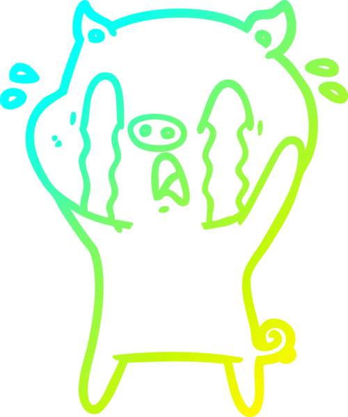 Bir insan tarafından çizilmiş ağlayan domuz çizgi filmi.