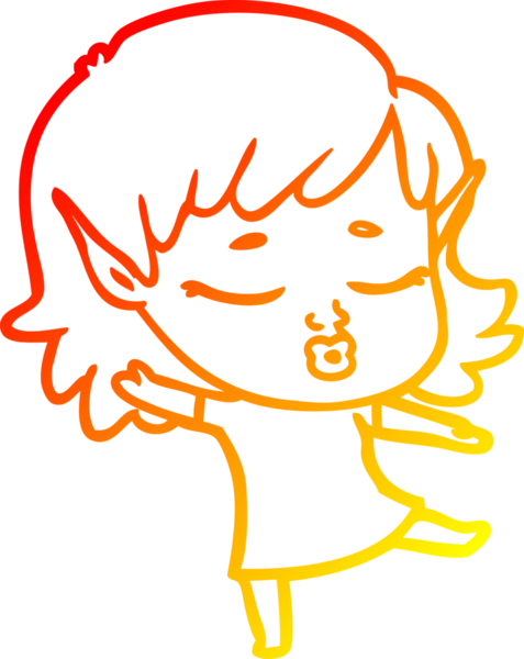 Bir insan tarafından çizilmiş güzel bir elf kızı çizimi.