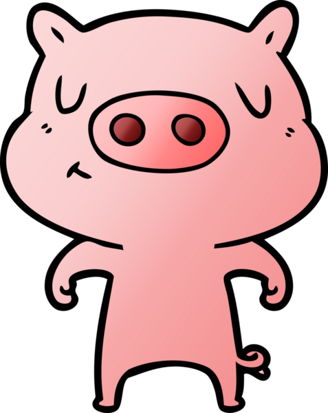 Bir insan tarafından çizilmiş çizgi film içerikli domuz.