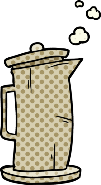 Bir insan tarafından çizilmiş eski tarz bir çaydanlık.