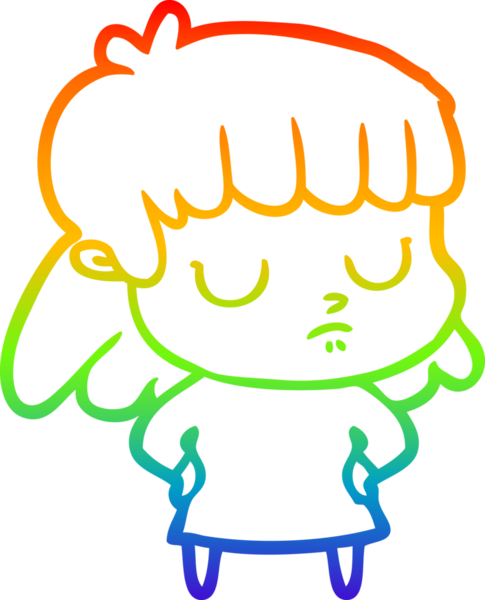 gökkuşağı gradyan çizgi çizimi bir insan tarafından çizilmiş ilgisiz bir kadın