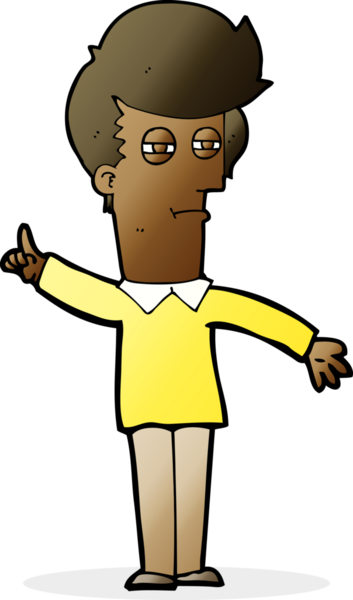 Bir insan tarafından çizilmiş gözleri kısarak bakan çizgi film adamı.