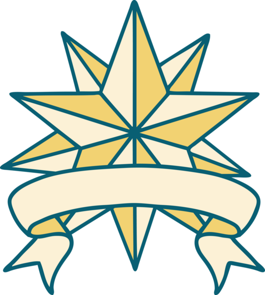 Bir insan tarafından çizilmiş geleneksel bir yıldız dövmesi