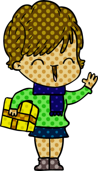 Bir insan tarafından çizilmiş gülen kadın çizgi filmi.