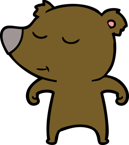 Bir insan tarafından çizilmiş mutlu çizgi film ayısı.