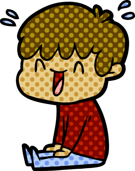 Bir insan tarafından çizilmiş gülen çocuk.