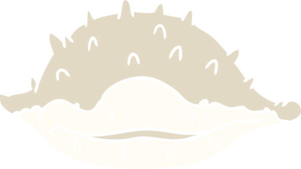 Bir insan tarafından çizilmiş bir deniz kabuğunun el çizimi karikatürü.