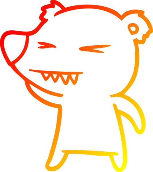 Bir insan tarafından çizilmiş kızgın bir kutup ayısının sıcak çizgi çizimi