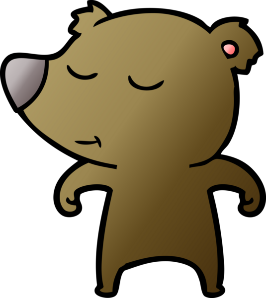 Bir insan tarafından çizilmiş mutlu çizgi film ayısı.