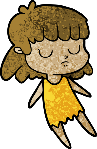 Bir insan tarafından çizilmiş ilgisiz bir kadın çizgi filmi.