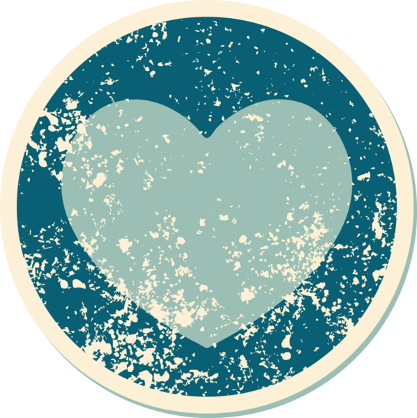 Bir insan tarafından çizilmiş bir kalbin sembolik dövmesi.