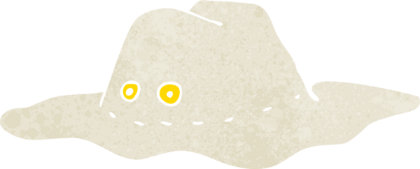 bir insan tarafından çizilmiş eski bir Avustralya şapkası.