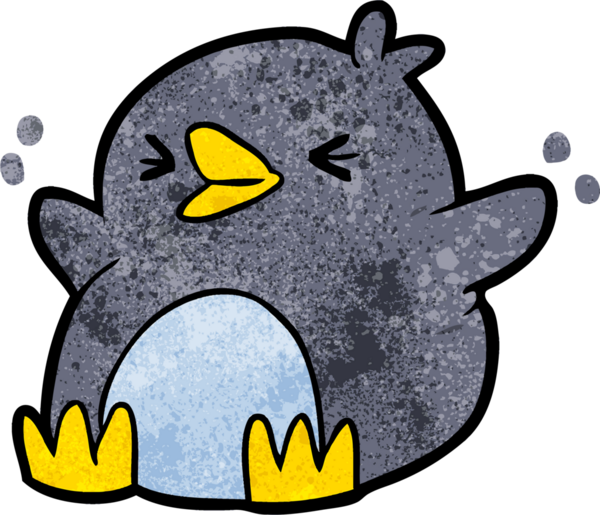 bir insan tarafından çizilmiş penguen çizgi filmi