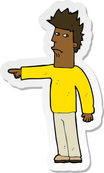 Bir insan tarafından çizilmiş bir karikatür adamın çıkartması.