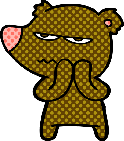 Bir insan tarafından çizilmiş kızgın ayı çizgi filmi.