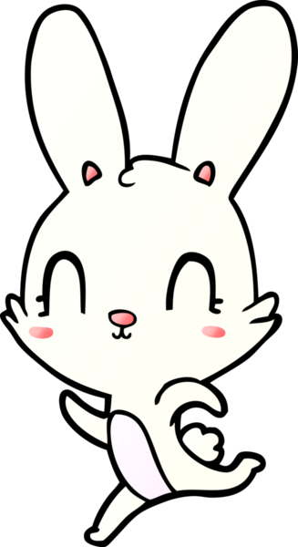 Bir insan tarafından çizilmiş şirin çizgi film tavşanı.