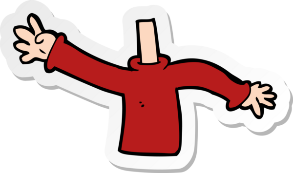 Bir insan tarafından çizilmiş bir karikatür çıkartması.