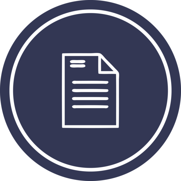 bir insan tarafından çizilmiş resmi belge dairesel simgesi