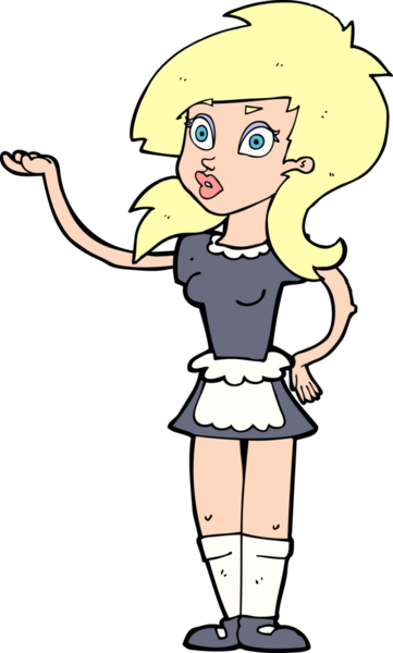 Bir insan tarafından çizilmiş güzel bir garson kız.