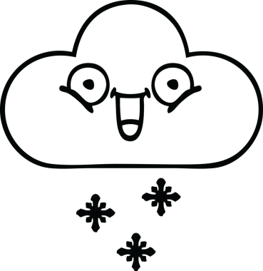 Bir insan tarafından çizilmiş bir kar bulutunun çizgi çizimi