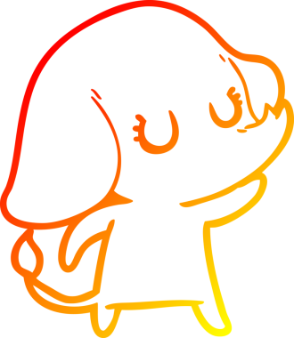 Bir insan tarafından çizilmiş şirin bir fil çizimi.