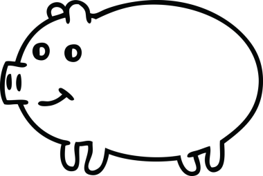 Bir insan tarafından çizilmiş bir domuz çizimi.