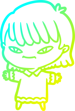 Bir insan tarafından çizilmiş bir karikatür kadın çizimi.