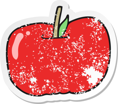 Bir insan tarafından çizilmiş karikatür elmasının sıkıntılı çıkartması.