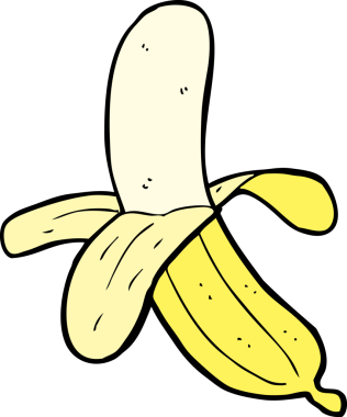 bir insan tarafından çizilmiş muz karikatürü