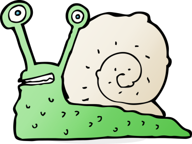 bir insan tarafından çizilmiş karikatür salyangozu