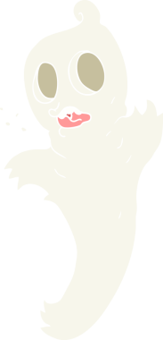 Bir insan tarafından çizilmiş bir hayaletin düz renk çizimi