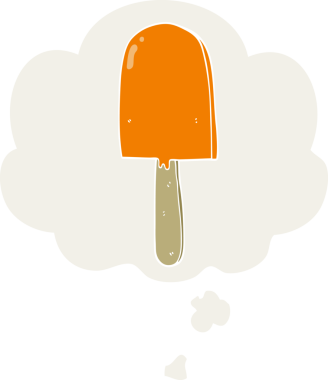 insan tarafından çizilmiş düşünce baloncuklu çizgi film lolipopu.