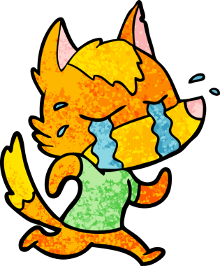 Bir insan tarafından çizilmiş tilki çizgi film karakteri