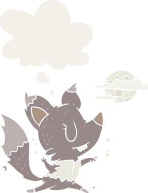 Kurt adam mehtapta dönüşüyor. Düşünce baloncuğu insan tarafından çizilmiş.