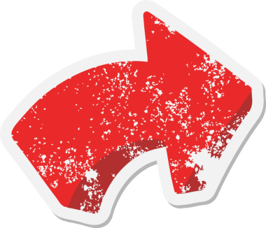 Bir insan tarafından çizilmiş ok çizgi filmi grunge çıkartması