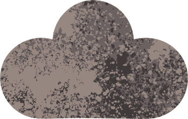 Bir insan tarafından çizilmiş bir fırtına bulutunun retro çizim tarzı karikatürü