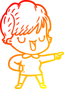 Bir insan tarafından çizilmiş bir karikatür kadın çizimi.